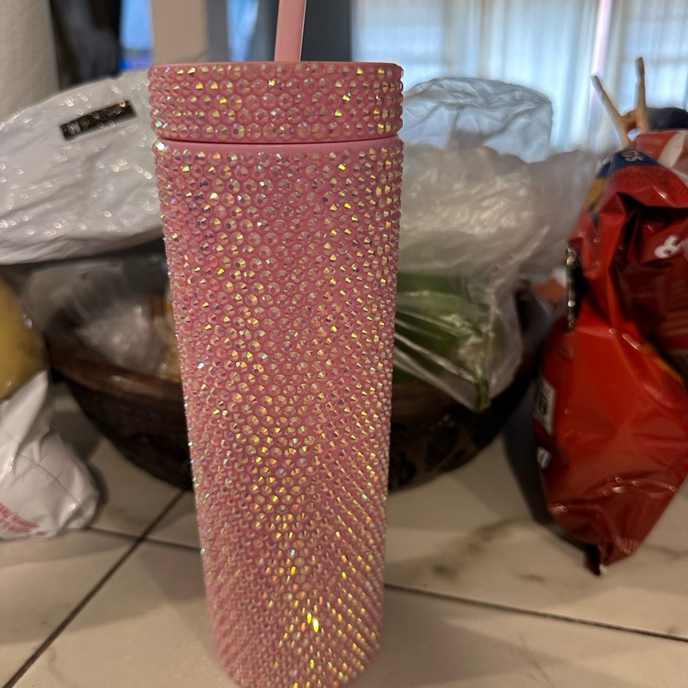 Pink Rhinestone Tumbler